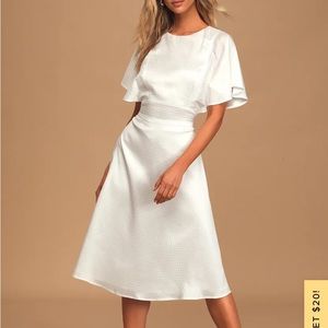 Satin Mid length wedding dress